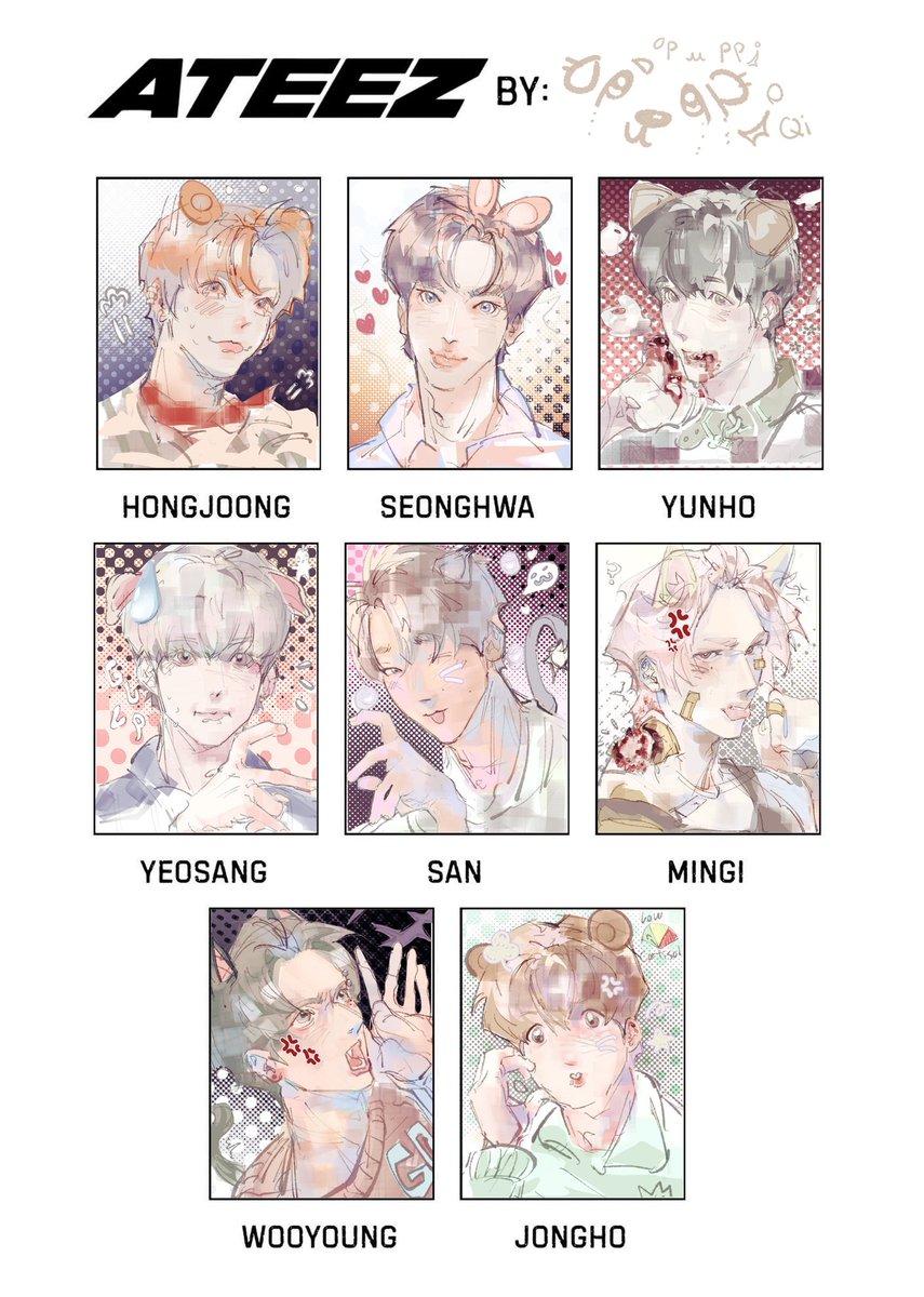 qq919153436409's tweet photo. ot8 in my artstyle . . . ☘️ https://t.co/w7POMamce9