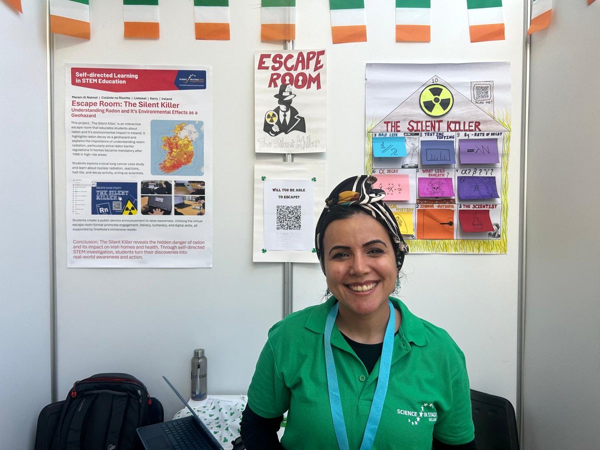 SonS_Ireland's tweet photo. The Irish Team full of enthusiasm sharing their projects to over 500 teachers from over 35 countries all across Europe and even as far as Canada to Kazakhstan. 
#sons2026 @ScienceonStage @DCU https://t.co/9MqoGZwvtI