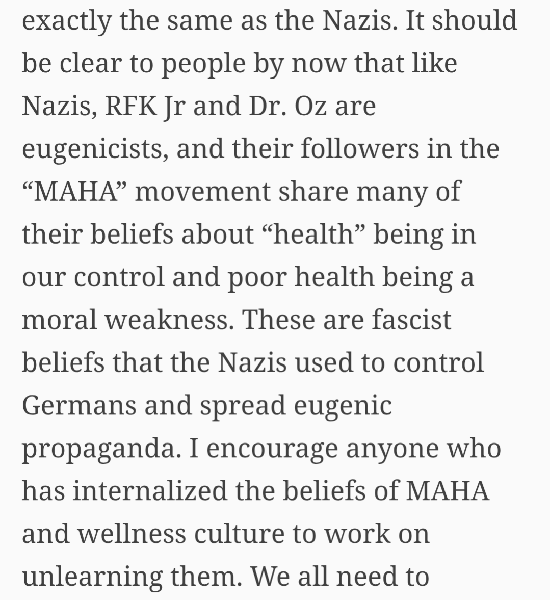 LadyRimbaud's tweet photo. MAHA & Nazi Germany
by Rebecca Upton
(I get that not everyone has studied fascism enough to see the parallels. This blog is a nice little intro to the topic)
"Nazi Germany, 1939 was declared the year of the “duty to be healthy"
#MAHAHA #HealthFascism
https://t.co/JWwjFXiW7B https://t.co/UJHcql7j64