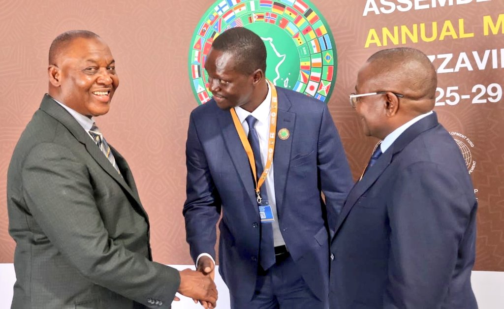 mofpedU's tweet photo. AFRICAN DEVELOPMENT BANK AGREES TO FINANCE SGR PROJECT:

The Vice President of the African Development Bank Dr.Abdul Kamara,in charge of Regional Development, Integration and Business Delivery has reaffirmed the Commitment of the African Development Bank to finance the construction of the 326km standard gauge railway (SGR) section in Uganda from Malaba to Kampala.

The Bank’s Vice President made the pledge while meeting Uganda's delegation led by the Temporary Governor, Mustapha Achidri- Assistant Commissioner at the Finance Ministry on the sidelines of the African Development Bank Annual meetings, 2026 in Brazzaville,Republic of Congo.

The @AfDB_Group Vice President said the SGR project is well aligned with the Bank's cardinal priority of building resilient infrastructure on the African Continent.

The Bank has already tentatively allocated UA 480 million (Approx USD 650 million),however the final project financing arrangements will be concluded during the next appraisal mission next month in June 2026, based on the approval of African Development Fund 17.

Dr.Kamara also pledged the support  of AfDB to the tune of USD 1 million to Uganda as emmergency response to the fight against Ebola.

In his remarks,Achidri welcomed the commitment of the AfDB to fund the SGR,adding that @GovUganda is currently mobilising  EUR 2.7 billion to finance the construction of the SGR,a key enabler under the Tenfold Growth Strategy.

He also thanked the Bank for the continuous support to Uganda. He made specific reference to the recently approved projects by the Bank's Board including: Additional financing for the Uganda Rural Electrification Project 1 worth EUR 7.33 million and Uganda Rural Electrification Access Project Phase II worth EUR 101.23 million.

On behalf of Uganda,Achidri congratulated the President of AfDB Dr. Sidi Ould Tah upon his election to the helm of Africa's beacon of hope and transformation.

"The Government of Uganda pledges its support to your endeavours during your tenure," said Achidri.

The meeting was also attended by  Bhebhe Themba the Country Manager AfDB (Uganda), Yvette Glele-Ahanhanzo, Director, Regional Development, Integration and Business Delivery and Maria, Antonia, Joy Kategekwa, Director, Regional Coordination Office.