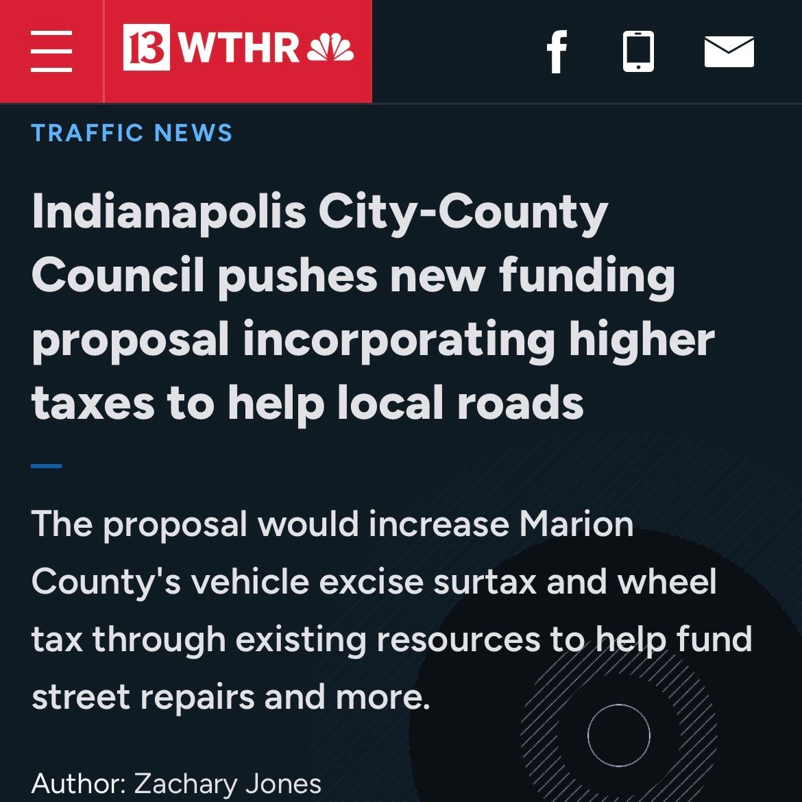 TylerMitchellIN's tweet photo. I've written about this before. Instead of cutting spending and prioritizing taxpayer dollars, some city leaders want to create a new tax to fund street repairs. Our families are doing this, why can't the council?

In a surprising twist, @FOX59 reports that @IndyMayorJoe is opposed to the proposal.

For my household, with three vehicles (including my teenager) the cost would increase to $300 next year. Instead of about $25 a car.

To @IndyAndyNielsen if you'd like to have a town hall to explain your new tax us knuckle draggers down here on the southside, the door is always open.