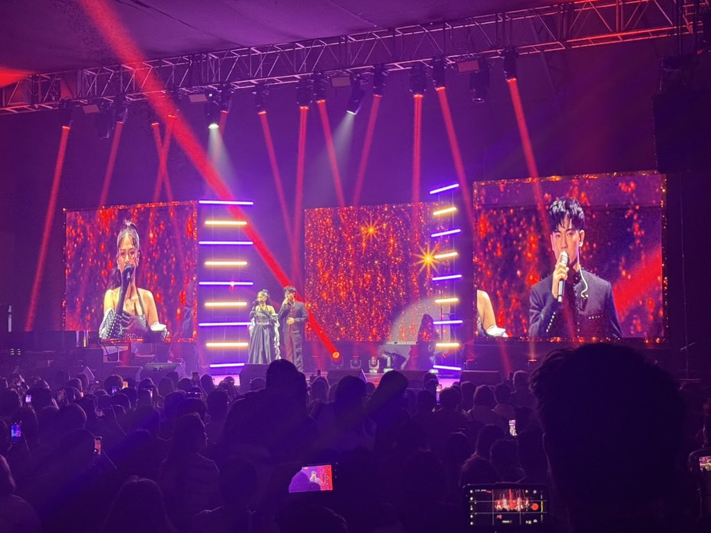 mjfelipe's tweet photo. HAPPENING NOW: 'Your Face Sounds Familiar' champions JM dela Cerna and Marielle Montellano's concert 'JMielle sings the Icons' at SM Skydome. https://t.co/gQqO6OKPri