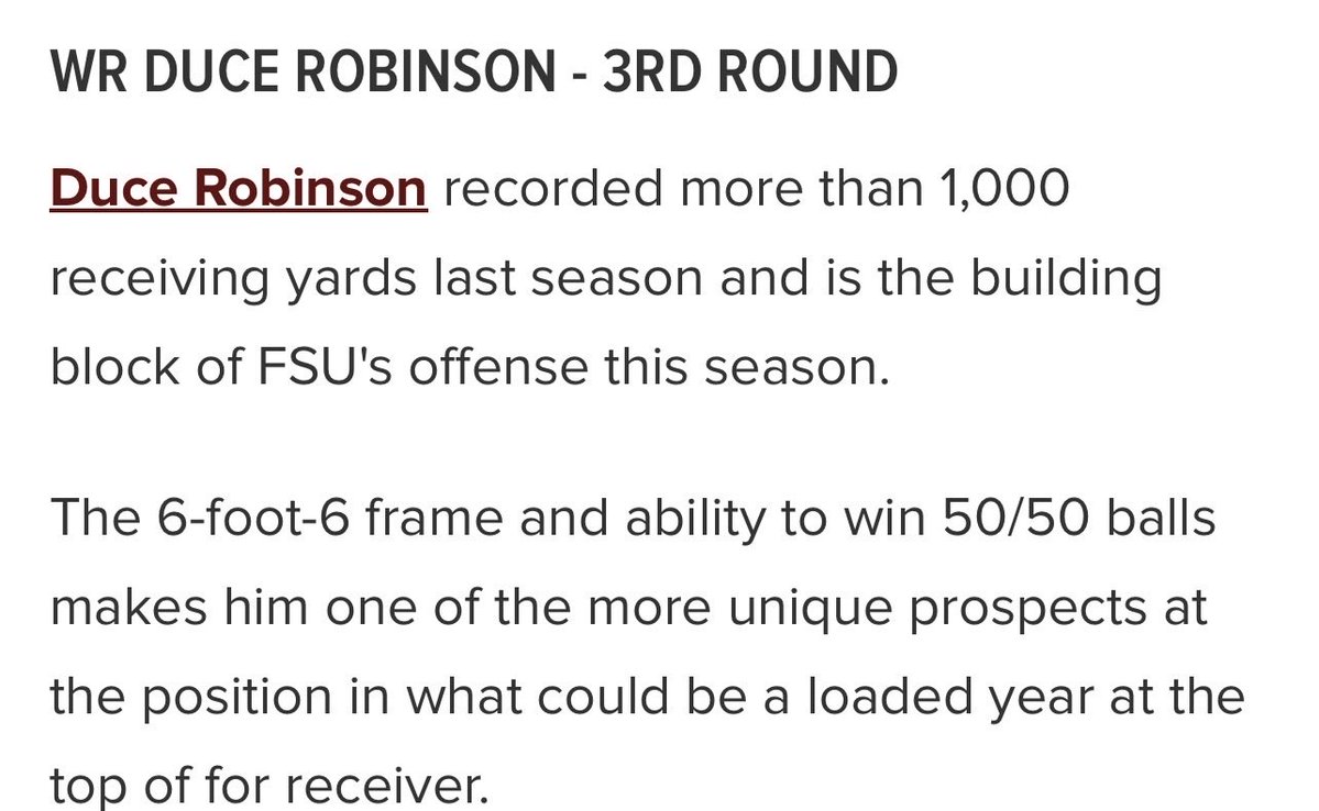 tothagrave3's tweet photo. Couple noles with early draft grades 🍢🍢 https://t.co/cLrlPj3VUL