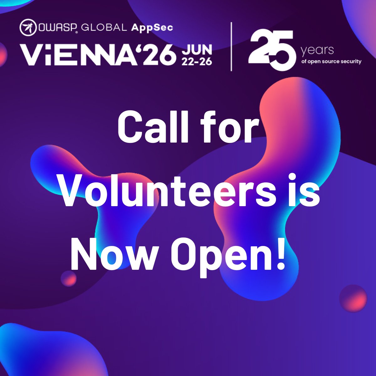 owasp's tweet photo. 🚨We are still looking for a few great volunteers to assist us at the Global AppSec EU Conference next month!  If you are looking for ways to get involved and earn a free conference ticket 🎟️, sign up today!

https://t.co/d6EzDUhkTp

#OWASP #AppSec #Cybersecurity #DevSecOps #25Years