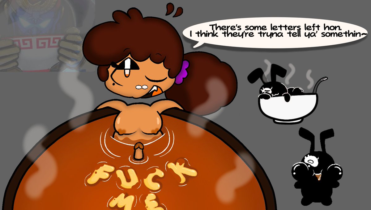 Chocomongler's tweet photo. My side to an art trade with the lovley @BoxTheThing 
Got a craving for Alphabet Soup now https://t.co/7LhpMIL5QS