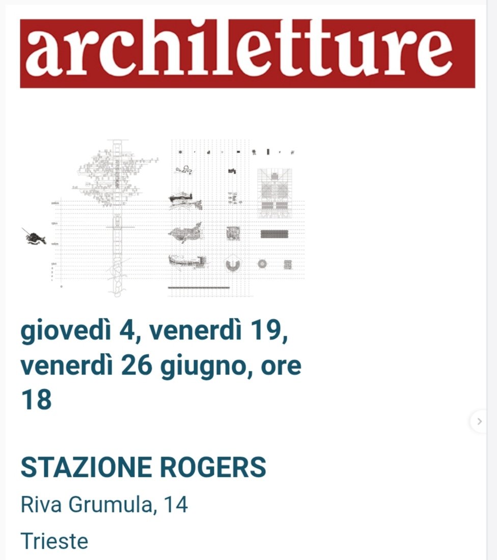 STAZIONEROGERS's tweet photo. INVITO 
giovedì 4, venerdì 19, venerdì 26 giugno, ore 18

STAZIONE ROGERS
Riva Grumula, 14
Trieste

ARCHILETTURE
Tre incontri su progetto, teoria e città.

PROGRAMMA COMPLETO
https://t.co/Be660HZWnh https://t.co/4vpk1wXaNZ