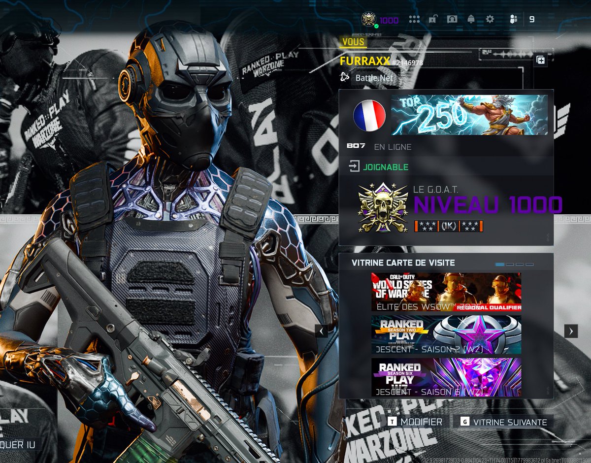 TheFuRRaXHD's tweet photo. Account for sale :

ALL ZOMBIES SECRET
BO7 SEASON 2 T250
BO6 REGIONAL QUALIFIER 
MOST IRIDESCENT SINCE AL MAZRAH
LOT OF BLACKCELL 
HIGH WZ1 STATS 
MULTIPLE BUNDLES SINCE MW2 (BLACK NOIR, SMILE...)
MOST MASTERY CAMOS SINCE MW2 
MULTIPLE NUKES ON MW3
NEXUS HORIZON UNLOCKED https://t.co/lV3YXlARlG