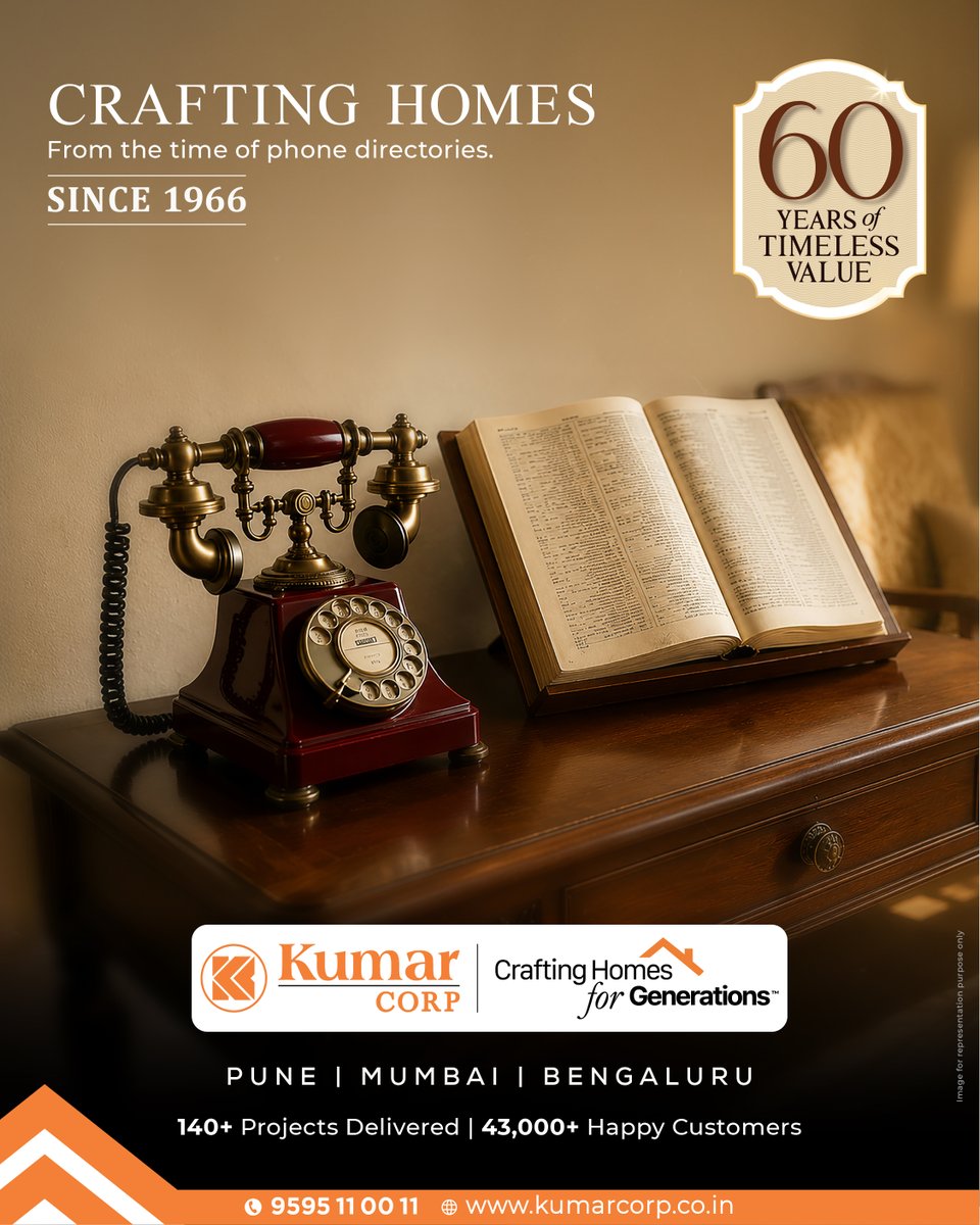 Kumarproperties's tweet photo. Long before contact lists lived inside smartphones, we started our journey of shaping homes meant to be cherished across generations. Ever since then, Kumar Corp has earned its place in the city through homes built on consistency, credibility and care.
#KumarCorp #60YearsOfTrust https://t.co/1CjuJeBv1T