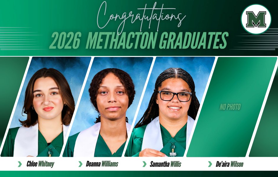Methacton's tweet photo. Celebrating the Class of 2026! As we look forward to graduation, we will recognize our seniors in a series of daily social media posts shining a spotlight on the graduating class. Join us in sending them off with well wishes and celebrating their achievements! #Methacton2026 https://t.co/aVczCBro4K