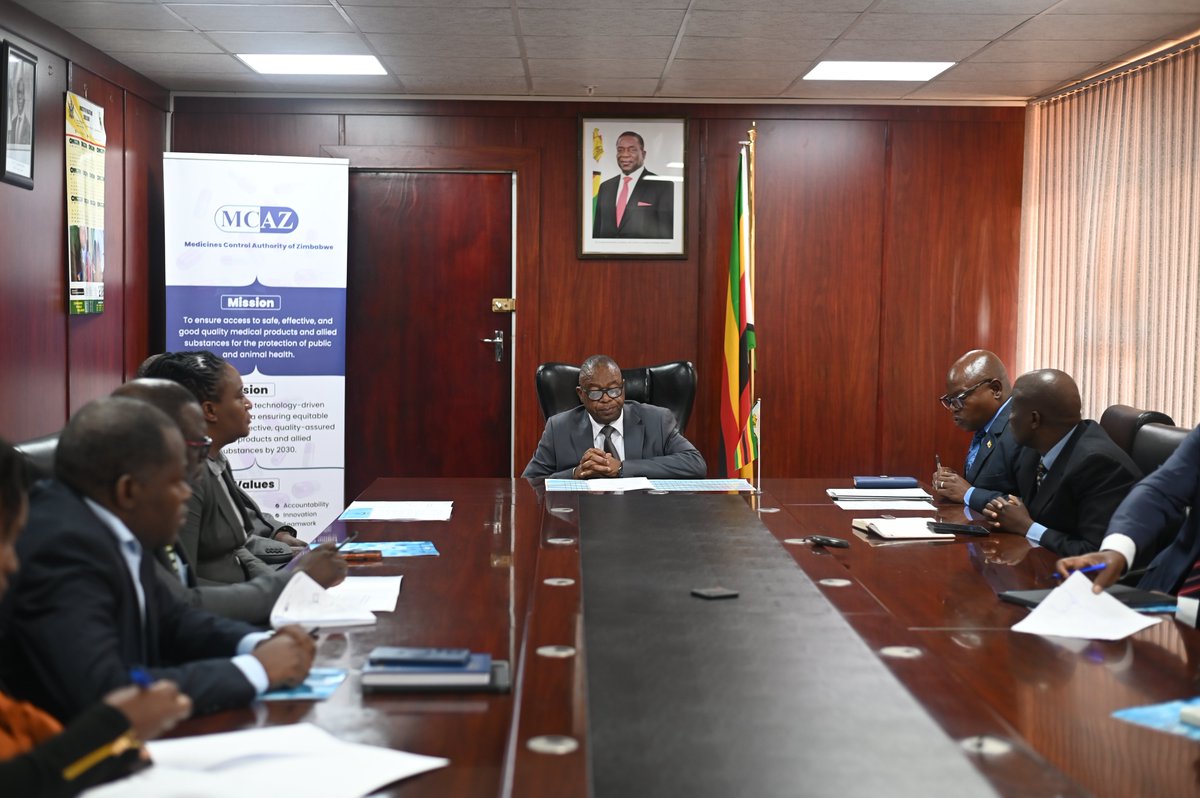 MCAZofficial's tweet photo. The Medicines Control Authority of Zimbabwe (MCAZ) is pleased to announce that its new Board of Directors has been duly constituted and formally inaugurated. The inauguration ceremony was officiated this morning by the Honourable Minister of Health and Child Care, Dr. D.T. Mombeshora, marking the commencement of a new governance chapter for Zimbabwe’s foremost medicines regulatory body.

The Board was constituted by the Honourable Minister, Dr. D.T. Mombeshora, pursuant to the Medicines and Allied Substances Control Act [Cap 15:03] and Section 11 of the Public Entities Corporate Governance Act [Cap 10:31], following the endorsement of His Excellency the President of the Republic of Zimbabwe, Dr. E.D. Mnangagwa. All appointments are effective from 08 May 2026 to 08 May 2030. 
The Board is led by Chairperson Dr. Clifford Chiura and Vice Chairperson Dr. Emily Wonesai Waniwa, and comprises members Dr. Tatenda Nyagura, Dr. Brian Paketh, Mr. Gerald Nyamutamba, Dr. Godfrey Matsika, Mr. Portifa Mwendera, and Dr. Raiva Simbi. Additional 4 more members will be added in due course. 

In his acceptance remarks, Chairperson Dr. Clifford Chiura expressed the Board’s commitment to the nation, stating: “As the newly appointed Board, we are committed to providing strategic oversight, promoting good corporate governance, strengthening regulatory excellence, and supporting management in advancing the Authority’s mandate. We fully appreciate the significance of maintaining public confidence in the national medicines regulatory system.” 

He further pledged, on behalf of the Board, commitment to serve with integrity, diligence, and patriotism in the interest of the people of Zimbabwe.

Officiating at the ceremony, Honourable Minister Dr. D.T. Mombeshora charged the Board with clarity and purpose: “You are not a ceremonial body. You are the statutory governance structure responsible for oversight, policy direction, and accountability of this critical regulatory agency.” 

He reminded the Board that Zimbabwe has attained WHO Maturity Level 3 and challenged them to drive the Authority to WHO Maturity Level 4, positioning MCAZ as an excellent, trusted, reference regulator for the region. Immediate priorities include stopping the circulation of unregistered medicines, combating antimicrobial resistance, countering falsified medicines, and establishing a regulatory pathway for traditional medicines. 

The Minister concluded with a direct charge: “You have the authority and the trust of the people of Zimbabwe. Now execute your mandate.”