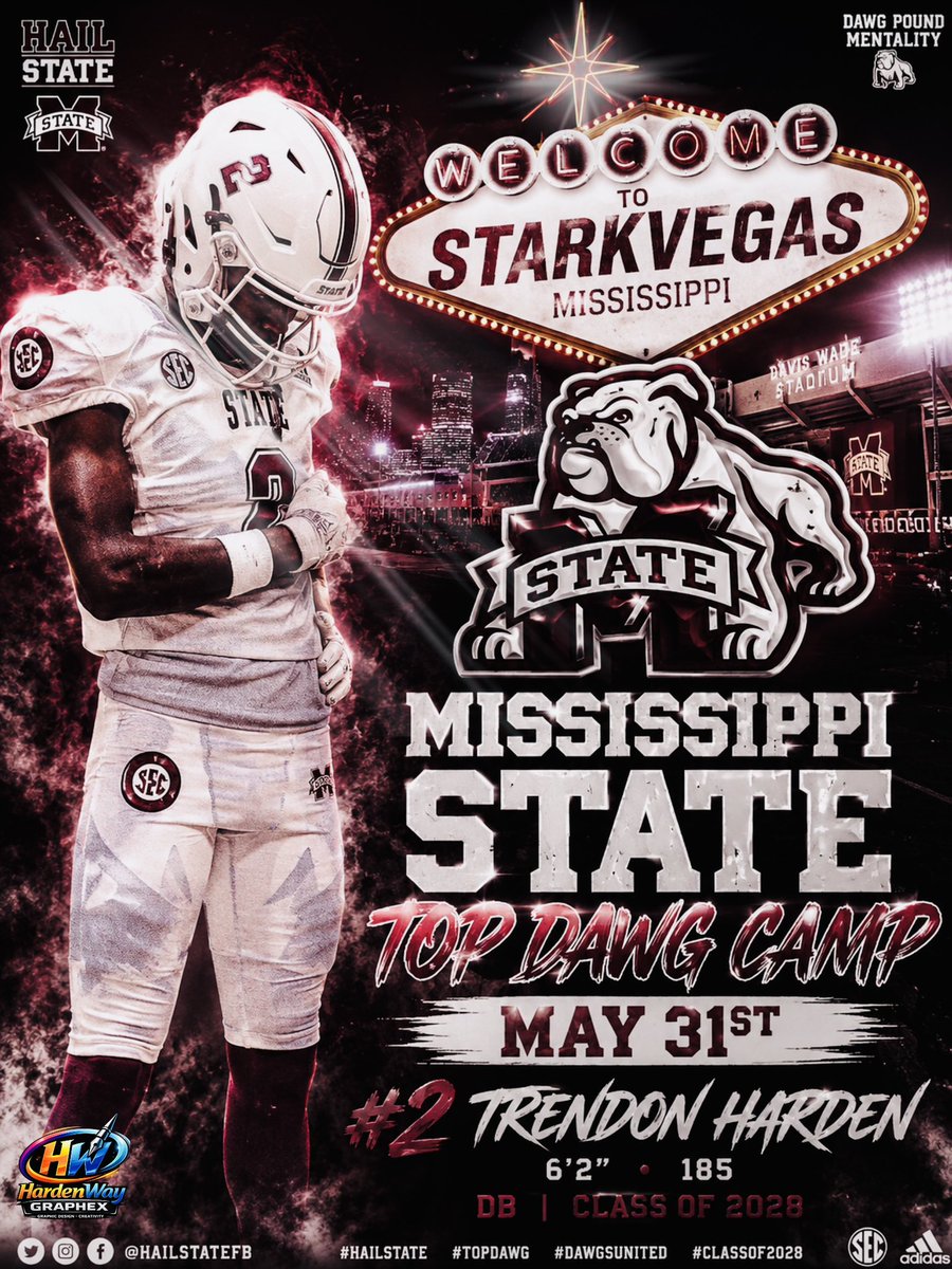 HardenTrendon's tweet photo. Big camp weekend ahead. Locked in and ready to compete.
📍 May 31 — Mississippi State Top Dawg Camp
📍 June 1 — Memphis Mega Camp
Trendon Harden | 6'2" 185 lbs | DB
North Pontotoc High School (MS)
Class of 2028
🎥 Hudl: https://t.co/jXbG6xtP0a
@HailStateFB @CoachCBell26 @CoachUno1 @MemphisFB @C0ACHBALLENTINE @JackJacoby_ @PrepRedzoneMS @CFBTalkDaily
#AGTG #ClassOf2028 #DB #RecruitMS #MississippiFootball #FootballRecruiting