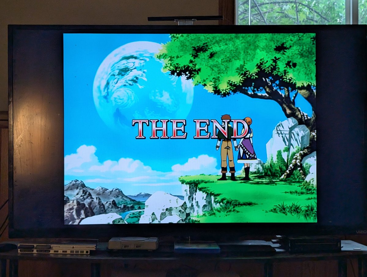 JChipShow's tweet photo. This morning I woke up a little early to finally finish up Lunar the Silver Star Story, Overall, I really liked Lunar's story, the music and visuals were awesome, but playing the game did kind of feel slow at times, and this game is grindy, still, it was fun #JustBeatIt https://t.co/Dq7mtyDM75