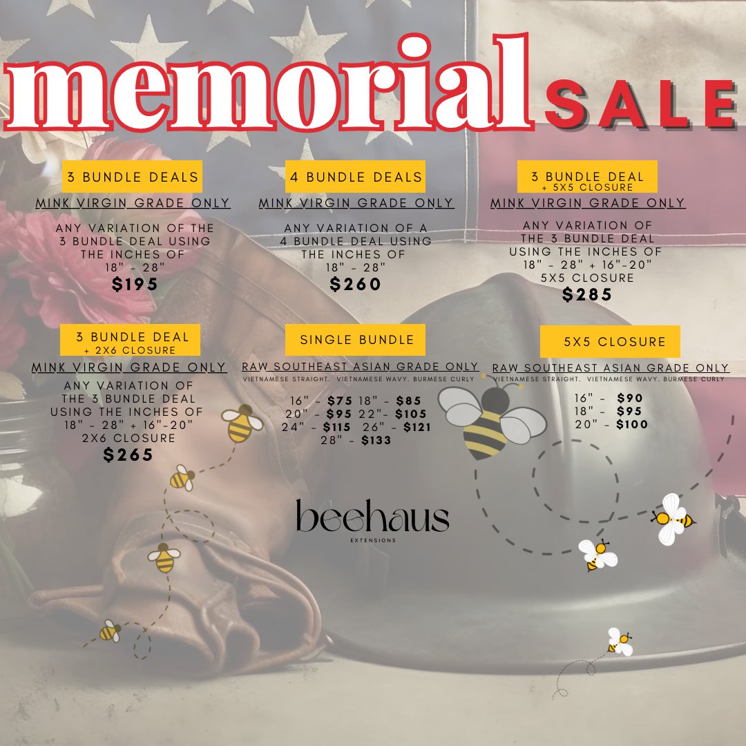 _MuvaSting's tweet photo. 🇺🇸🐝 MEMORIAL DAY SALE ALERT! 🐝🇺🇸

Only 2 DAYS LEFT to grab your favorite Beehaus bundles at these special prices! ✨ Don’t wait until it’s too late—once the sale ends, so do the savings.

🛍️ Stock up now. Install later.
⏰ Sale ends in 48 hours
https://t.co/aKDmojZWsM https://t.co/gb12M5clbE