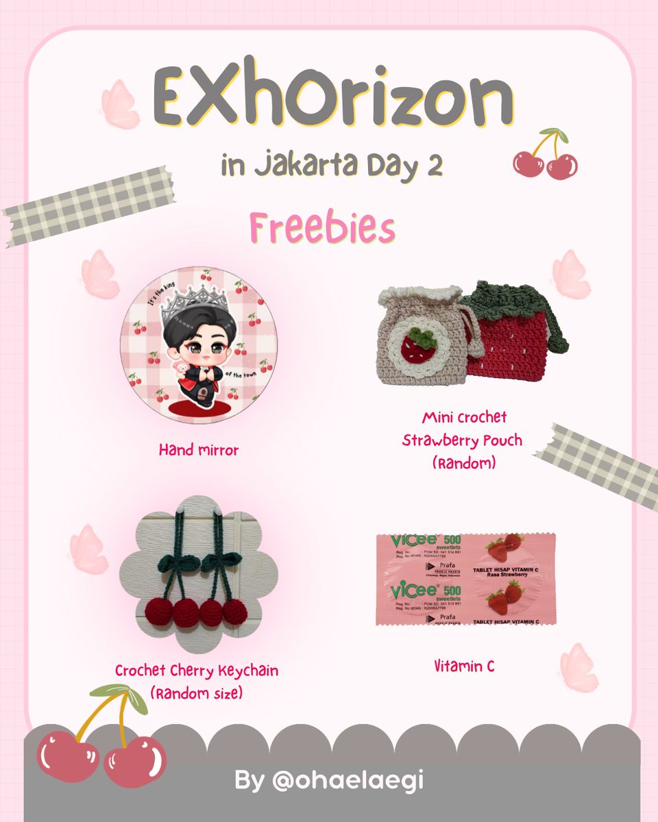 ohaelaegi's tweet photo. Freebies EXO PLANET#6 
EXhOrizon in JAKARTA Day 2
by @ohaelaegi

Crochet by @ohaelaegi

🗓️ 7 june 2026
📍Indonesia Arena
🍟 Limited qty

How to get :
🍒 Senyum &amp; sapa aja
🍒 Tag aku yaaa
🍒 Do not throw or sell it

See you !!

#EXhOrizoninJAKARTA #EXhOrizon_Jakarta https://t.co/jFc5NX5CEp
