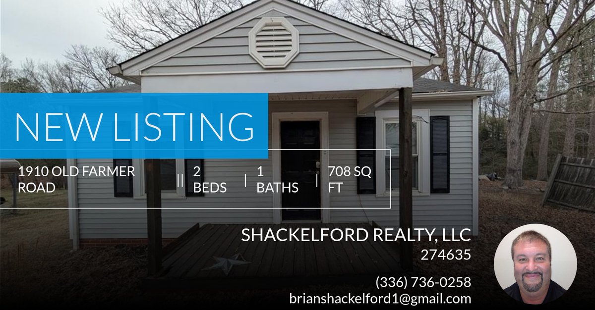 shackrealty's tweet photo. 📍 New Listing 📍 Take a look at this fantastic new property that just hit the market located at 1910 Old Farmer Road in Asheboro. Reach out here or at (336) 736-0258 for more information

Brian Shackelford
Owner / Broker In Charge... https://t.co/Yj5718pRHz https://t.co/JP1fmnOHAJ