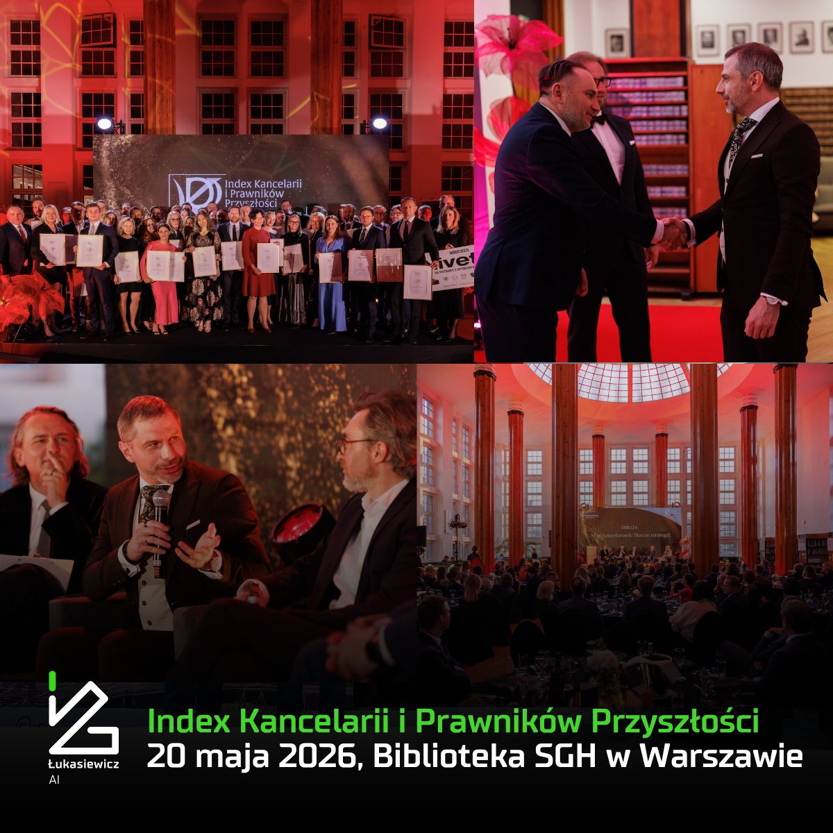 LukasiewiczAI's tweet photo. Maj był intensywny dla @LukasiewiczAI.
Byliśmy obecni także na gali „Index Kancelarii i Prawników Przyszłości” @DGPrawna, gdzie o roli #LegalTech, #AI i cyfryzacji branży prawniczej mówił dyrektor @janmichalkozak.
https://t.co/2kQPtKV09f https://t.co/SZVtsIwKhP