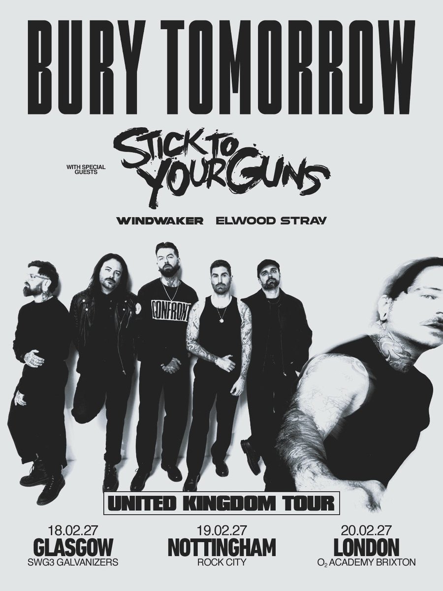 burytomorrow's tweet photo. For a long time we have looked up to bands playing Brixton as a future ambition, supporting Parkway and Architects in the past. We can’t wait to bring our full production this time around and experience this special evening together with you in February. https://t.co/morJ97NBdu