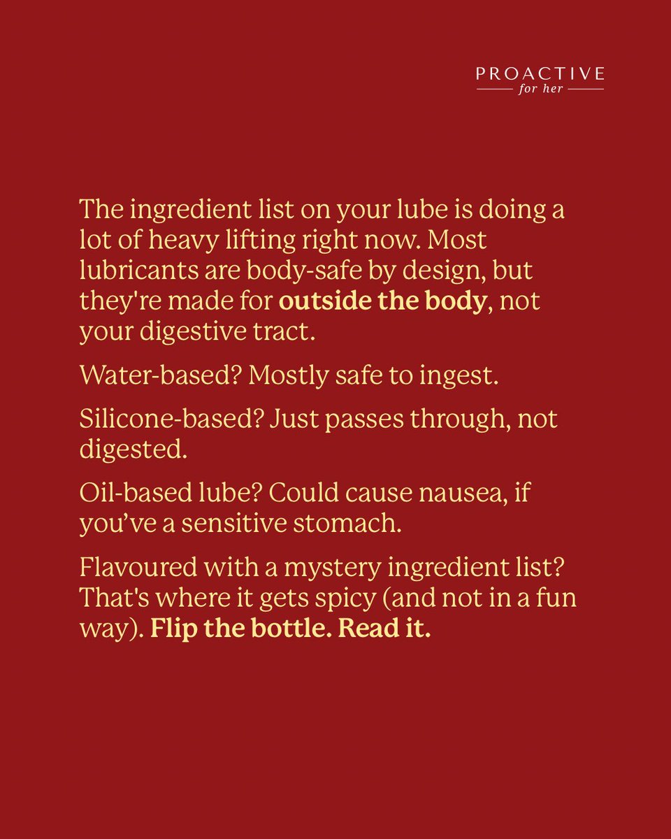 Team_Proactive's tweet photo. Okay, you swallowed the lube. We’ve all been there.

#sexed #sexualhealth #lube https://t.co/bOeptw9EBS