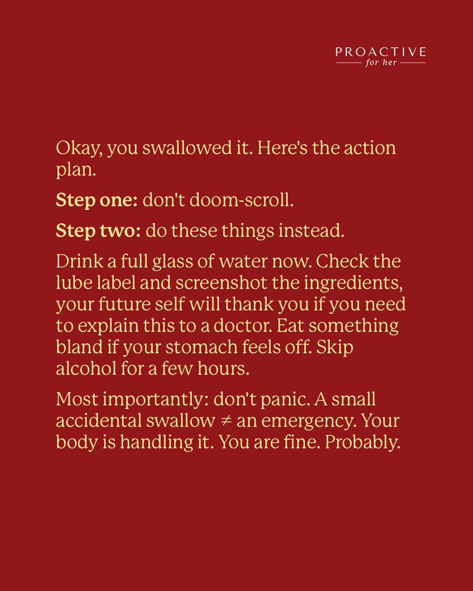 Team_Proactive's tweet photo. Okay, you swallowed the lube. We’ve all been there.

#sexed #sexualhealth #lube https://t.co/bOeptw9EBS