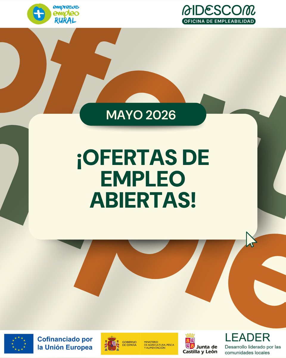 aidescom's tweet photo. ¡Buenos días! 😊

Os dejamos una lista con ofertas de empleo que aún siguen activas a día de hoy 🙌🏼

Si quieres obtener más información acerca de alguna oferta, contáctanos en el correo empleo@aidescom.org en el teléfono 623 540 400 📞

#empleabilidad #empleo #ofertadeempleo https://t.co/RLr0hyYwE6