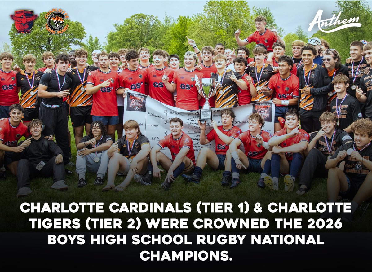 AnthemRugby's tweet photo. Making the Queen City proud 👑🏆

This Sunday at our final regular season home match, we’ll be honoring both teams at American Legion Memorial Stadium💙 Come out and show some love for rugby in the Carolinas🙌 https://t.co/iIlmlRdcKs