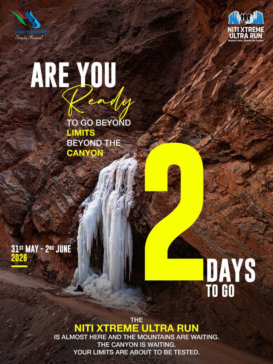 UTDBofficial's tweet photo. The wait is almost over for the NITI XTREME ULTRA RUN 2026.
From icy trails to raw mountain roads — this isn’t just a race, it’s a test of grit.

Are you ready to go Beyond Limits. Beyond the Canyon?

#NitiXtremeUltraRun #NitiValley #BeyondLimitsBeyondTheCanyon #UltraRun https://t.co/2tmFPygjlU