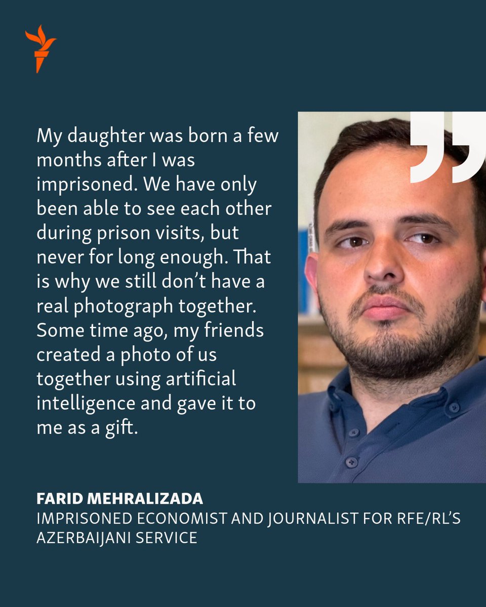 RFERL's tweet photo. Farid Mehralizada was sentenced to nine years in prison on charges of "illegal entrepreneurship, money laundering, tax evasion, and document forgery."

Human rights activists and journalism advocacy groups say the charges are trumped-up and due to Mehralizada's work.

On the second anniversary of his imprisonment, Mehralizada reflects on life behind bars: https://t.co/32uYDWMFIX