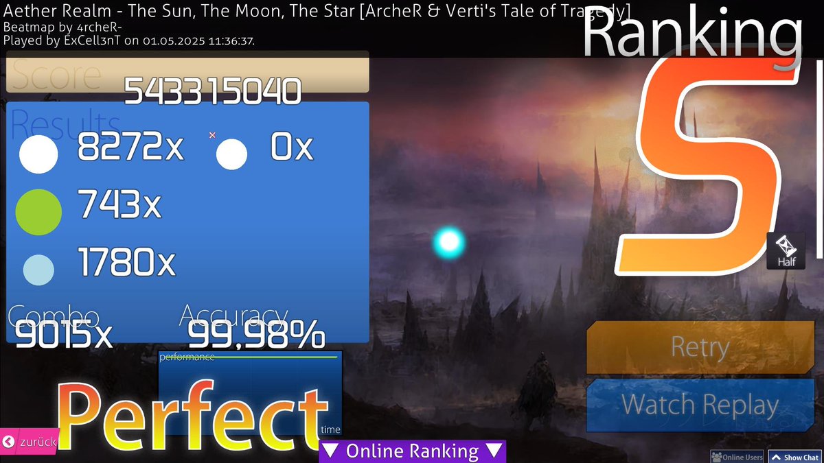 ExCell3nTiS's tweet photo. 24.04.2025 - SS when it was qualified (1st try)
01.05.2025 - 99.98% FC (1st try when it got ranked)
29.05.2025 - 99.98% FC (1st try on P-server)
3 first try Fc's on an 23:36min map.
Talk about self torture or Aura farming XD https://t.co/uU9SMj8y4V