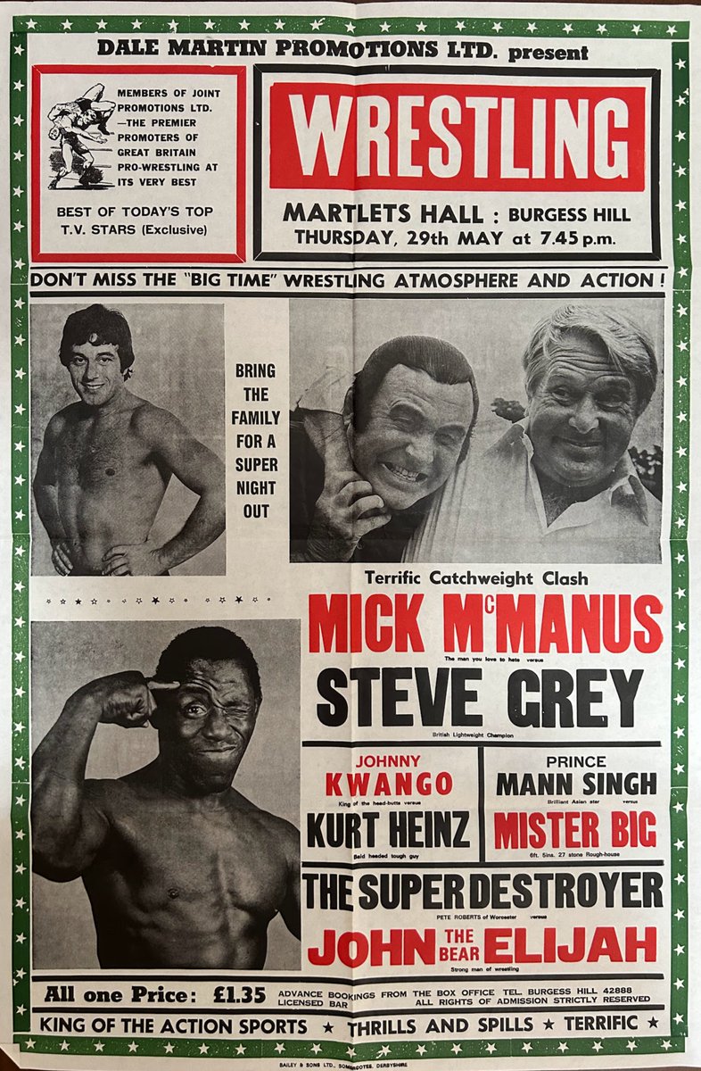 RealErnestARS's tweet photo. @RobbyBrookside @WrestlingCardz @ostpies @davemeltzerWON 2 shows from 1980, 1981 and a Big Daddy show from 1991 https://t.co/WURPhQai0E