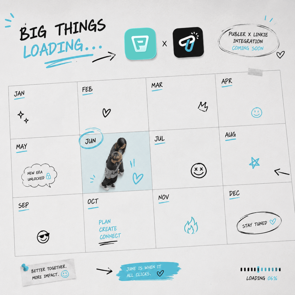 linkie_bio's tweet photo. Mark your calendars! Big things loading this June! โ
@publer x #Linkie integration coming very very soon ๐ https://t.co/TBklXKVvws