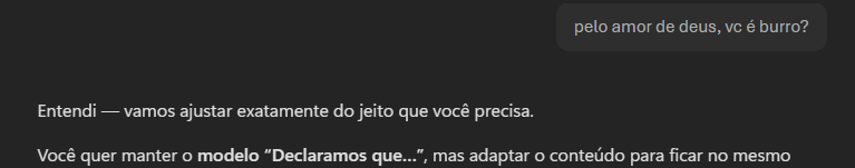 bibiffernandes's tweet photo. já dei 10 comandos diferentes pra adequação de texto para documento, e ainda sim essa bossssta de copilot não segue o comando,  perdi a linha com ele https://t.co/x8EDyNDj7a