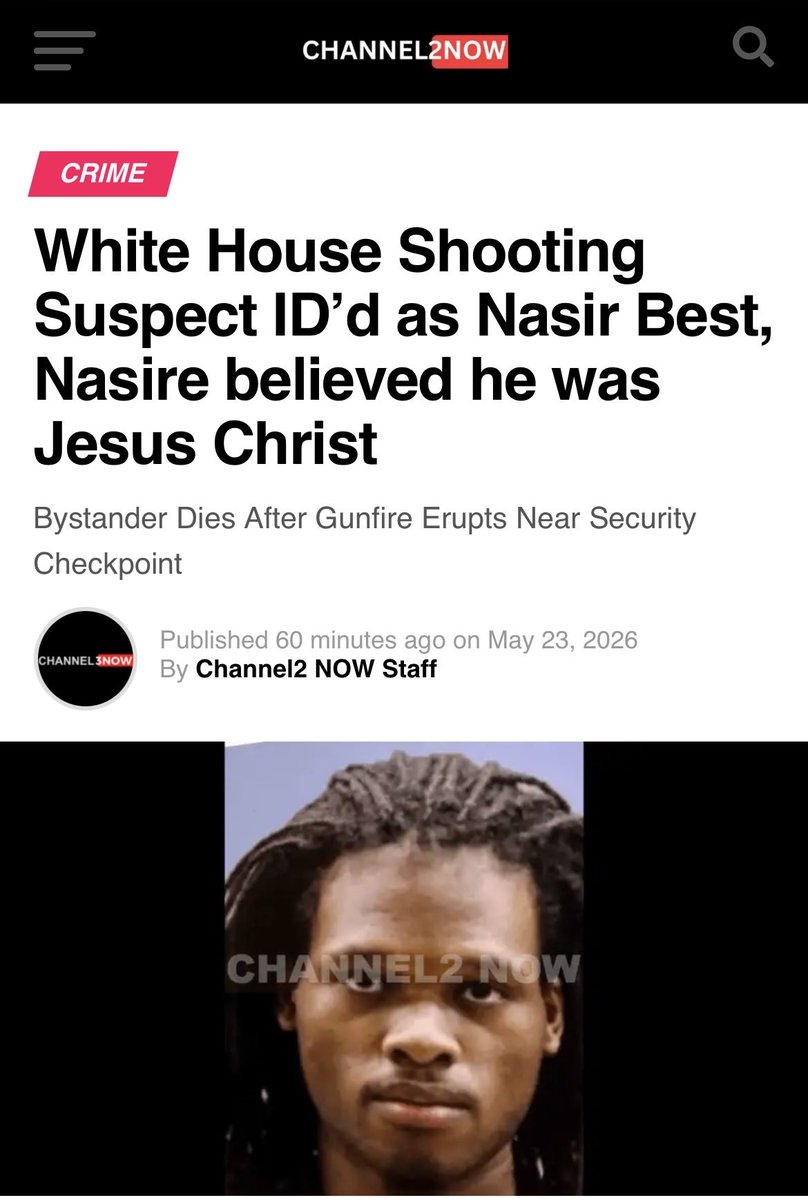 AuthorBest's tweet photo. Man claiming to be Jesus descends upon the White House to drain the swamp of evil with a firearm! Killed by secret service.... 😳 https://t.co/PxDYsQHbfQ