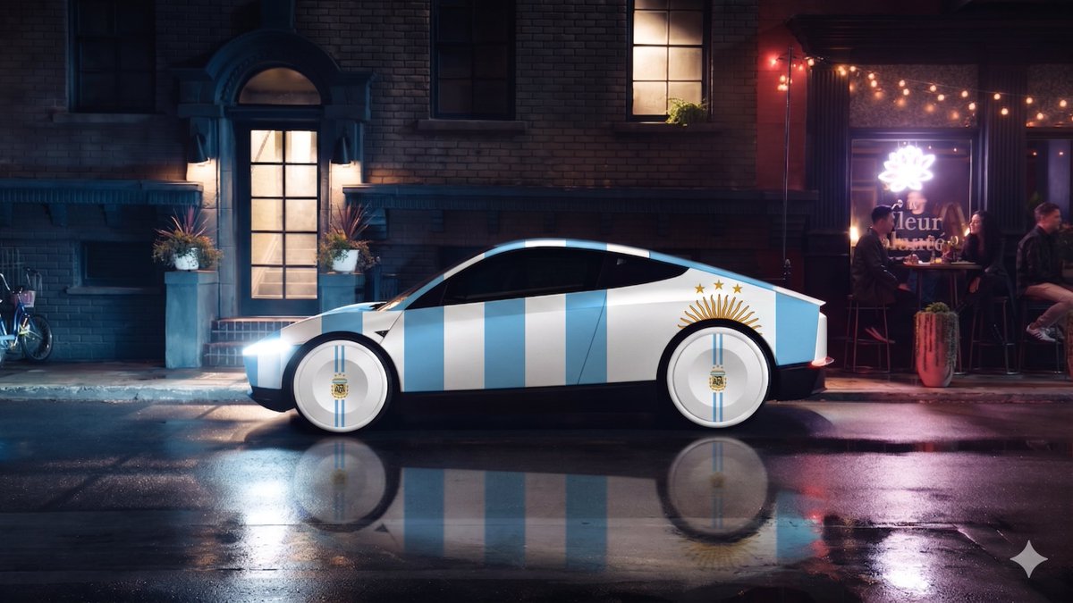 CernBasher's tweet photo. Cybercab - World Cup Edition
