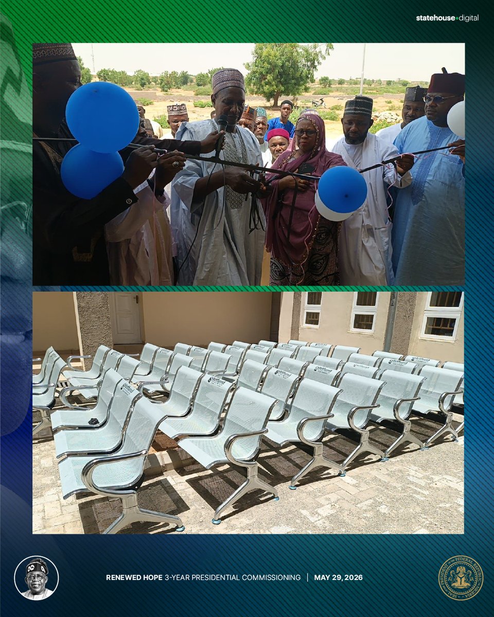 NGRPresident's tweet photo. Presidential Commissioning of The Female Hostel at Sa'adu Zungur University, Bauchi.

#RenewedHope #TinubuAt3 https://t.co/o1qVWuThkN