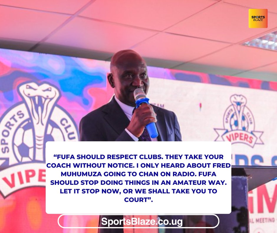 SportsBlaze_'s tweet photo. Football: Vipers SC Club President, Dr. Lawrence Mulindwa has called on the Federation to respect clubs.

#SportsBlaze https://t.co/p05M9Tmgkp