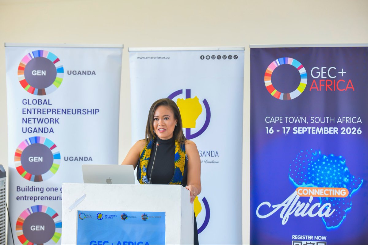EntUganda's tweet photo. Ms. Carmen Rudd breaks down the massive ecosystem impact awaiting our local winner at the Cape Town International Convention Centre (CTICC) for #GECAfrica2026:

- 2,000+ Global Delegates 
- 150+ International Investors & DFIs looking for pipeline
- 1,500+ Top African Startups & SMMEs 
- 150+ Policymakers 

#GECRegionalPitch #GECUganda2026