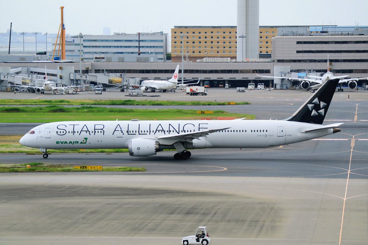 2026.5.29 羽田空港で撮影したエバー航空スターアライアンス塗装の787