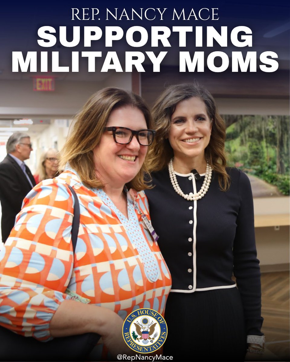 RepNancyMace's tweet photo. Military families sacrifice more than most Americans will ever understand.

Right now, pregnancy is not even considered a qualifying life event under TRICARE. This means expectant military moms and spouses cannot change their healthcare plan to meet their maternal care needs.

We introduced the Military Moms Act to change this. Our bill classifies pregnancy and pregnancy loss as qualifying life events under TRICARE, giving military moms and spouses the power to choose the healthcare plan best suited to their needs before, during, and after pregnancy.

Military moms are mountain movers. They deserve a country willing to take care of them the way they take care of us. The Military Moms Act makes sure of it.