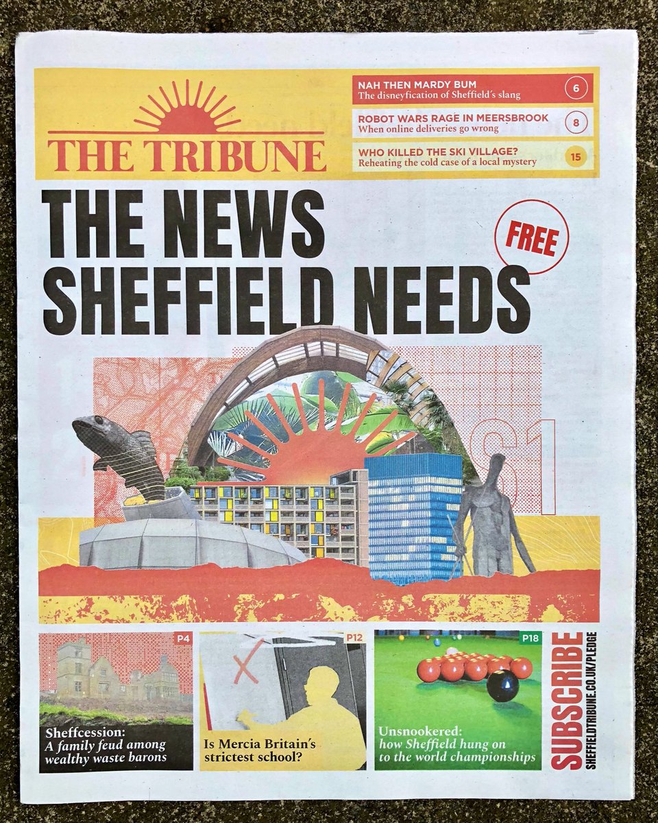 steelcitysnaps's tweet photo. Yesterday I got my first ever paper copy of the #Sheffield Tribune (@sheffieldtrib)! Normally it’s delivered by email, but they celebrated their fifth birthday last week and to mark the occasion they’ve put together a brilliant limited edition physical copy of their work 🤩 https://t.co/iGH2zV7J2f