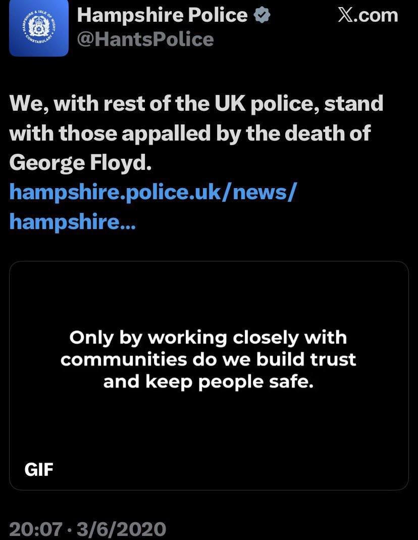 freezer61's tweet photo. @TRobinsonNewEra Will they be taking a knee 
@HantsPolice https://t.co/9Rz4dQHySa