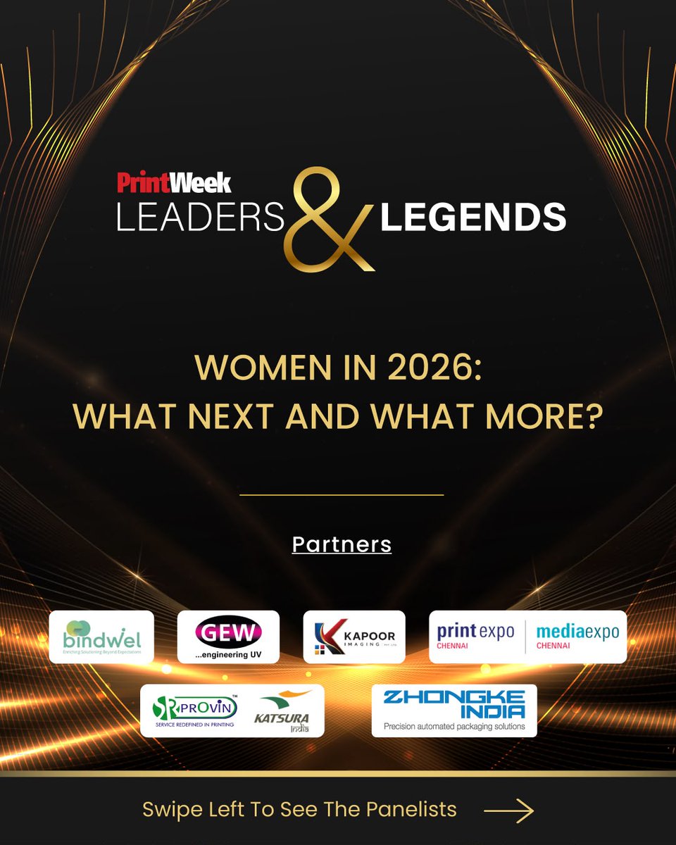 WhatPackaging's tweet photo. What’s next for the print and packaging world? 📦

Join the Women in 2026: What Next and What More? panel at PrintWeek Leaders &amp; Legends. Hear from top leaders at Hershey's India, @SkanemGroup India, Planet Dezign and Jak Printers. Chaired by Sai Deepthi. https://t.co/CoH6WIT2rg