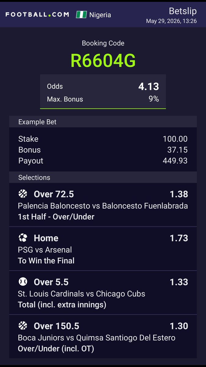 Bmklatest's tweet photo. R6604G // 4 odds active @Ekitipikin @_itsmaytips @Mrbankstips @deefuser  @LouieDi13 @london_Akan https://t.co/HnHdiCEoAI