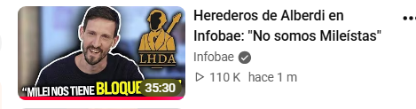 RadioPeronia's tweet photo. me matan los graf de infobae. Con todo lo que dijo palan los dos titulos que le ponen es. @LHDA16 odia a Milei! https://t.co/MLUusuv1bz