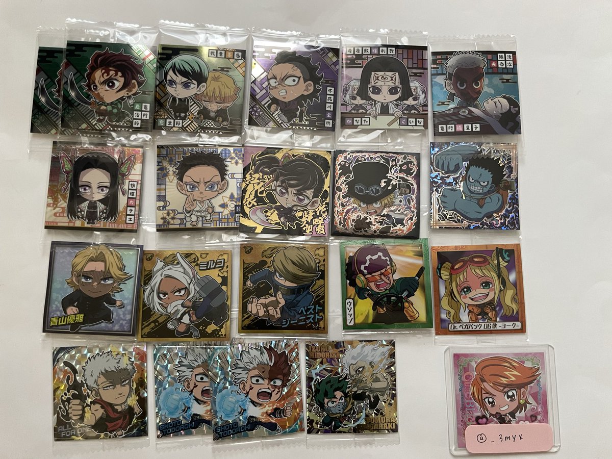 _3myx's tweet photo. NARUTO ナルト にふぉるめーしょん ウエハース 忍界シール vol.5 交換
呪術廻戦 鬼滅の刃 ヒロアカ ワンピース

【譲】画像1～3

【求】画像4

n：1検討します
郵送でのお取引希望
お気軽にお声掛けください🙇‍♀️ https://t.co/Ux8an4yDEL