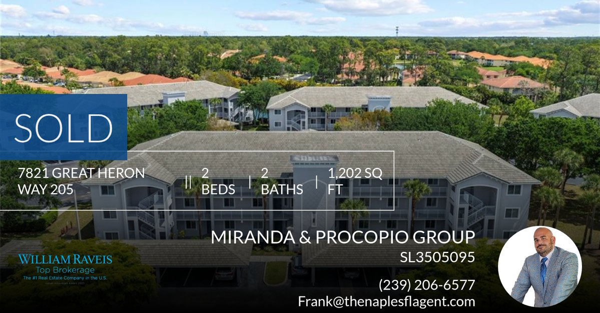 NaplesProcopio's tweet photo. 📍 Sold 📍 7821 Great Heron Way 205 has been sold! Very happy for my clients. If you're thinking about selling your home, let's talk! https://t.co/kVBOvEaNdn https://t.co/iMNyZozDcA