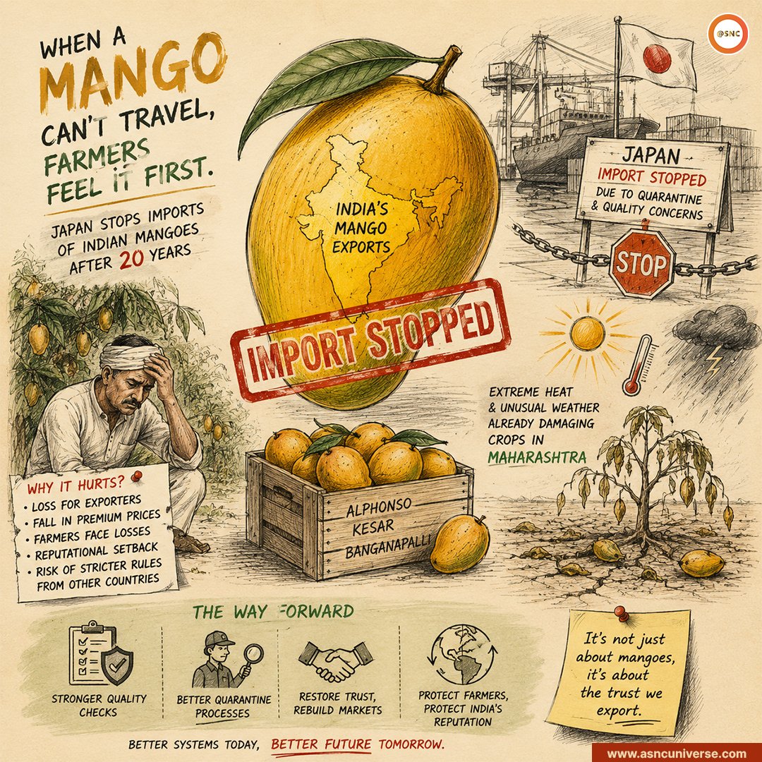 SNCoffice's tweet photo. Global trust is built on strong systems.

Japan’s pause on Indian mango imports shows that compliance and execution matter as much as quality.

Better processes today create bigger opportunities tomorrow.

#ComplianceMatters #ProcessExcellence #SNC https://t.co/iQtduNltph