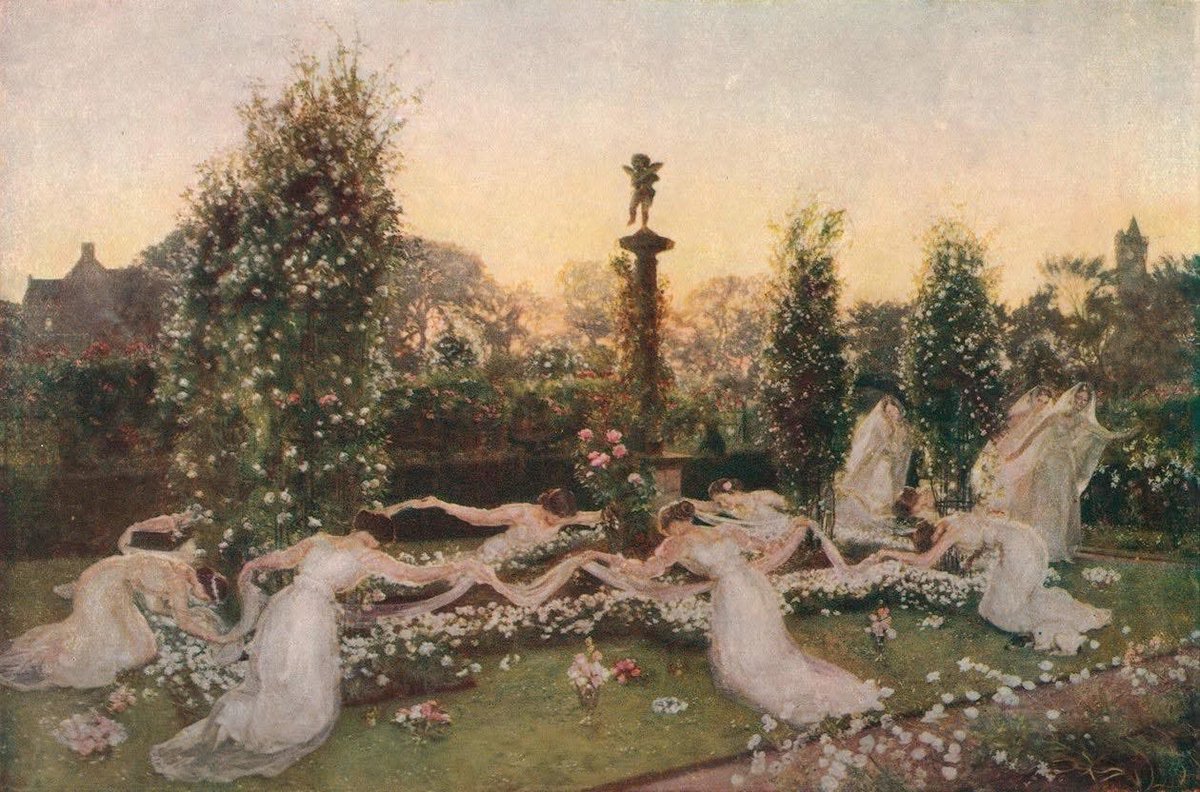 oscillate23's tweet photo. "Midsummer's Eve: A Reverence to Roses", 1905
John Henry Lorimer (Scottish, 1856–1936) https://t.co/UEmFq27gN7