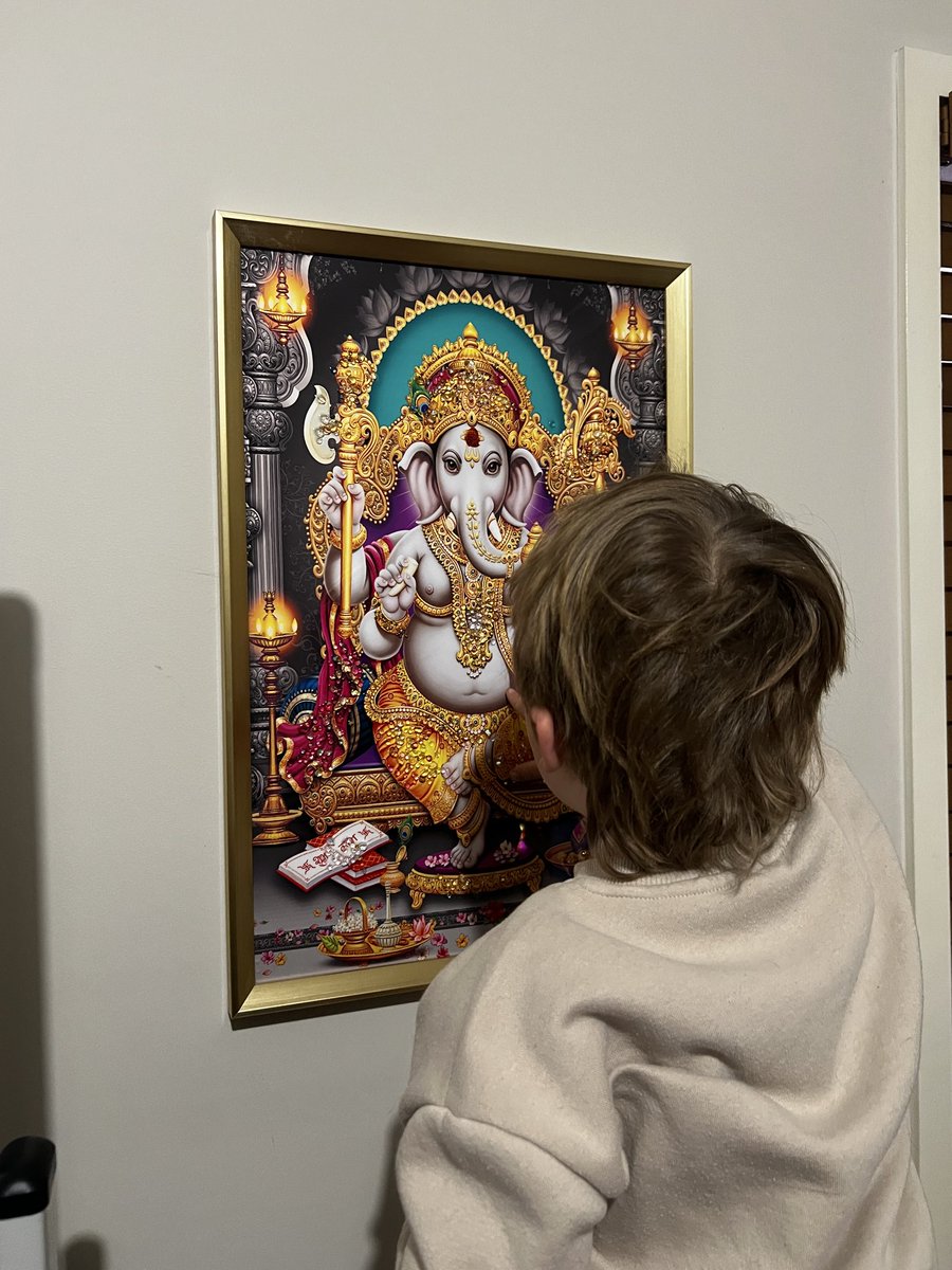 FozzieBhai's tweet photo. Teaching my nephew all about Ganesh, a new devotee arises 🕉️ https://t.co/Z1aZ2S9cQz