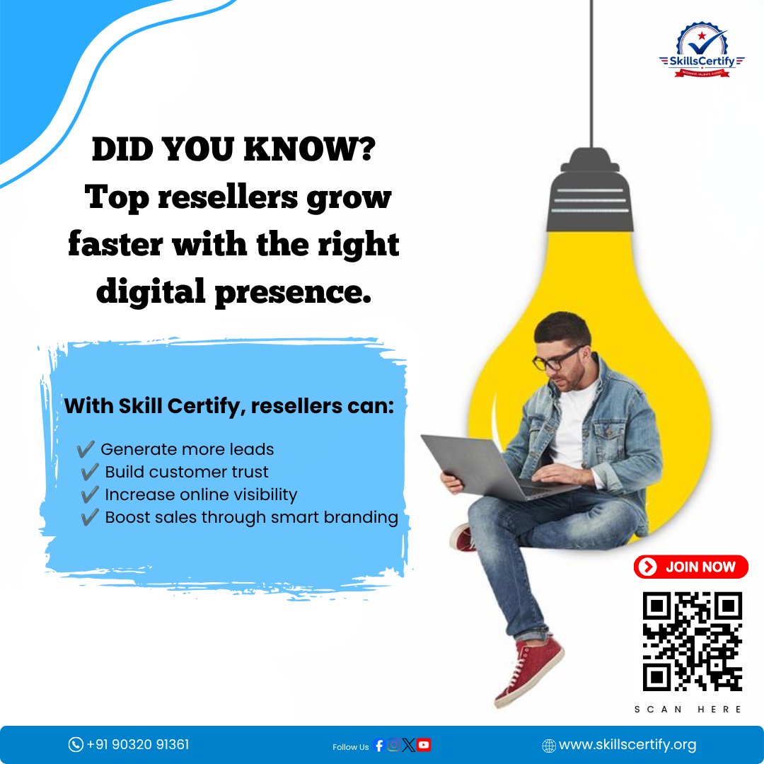 SkillsCertify's tweet photo. Turn your network into income with Skill Certify Reseller Program. 🚀
Help students and professionals access valuable certifications while you earn through every successful referral.
Simple. Flexible. Profitable.
#SkillCertify #ResellerProgram #EarnOnline #CertificationCourses https://t.co/dsGJOnhSJU
