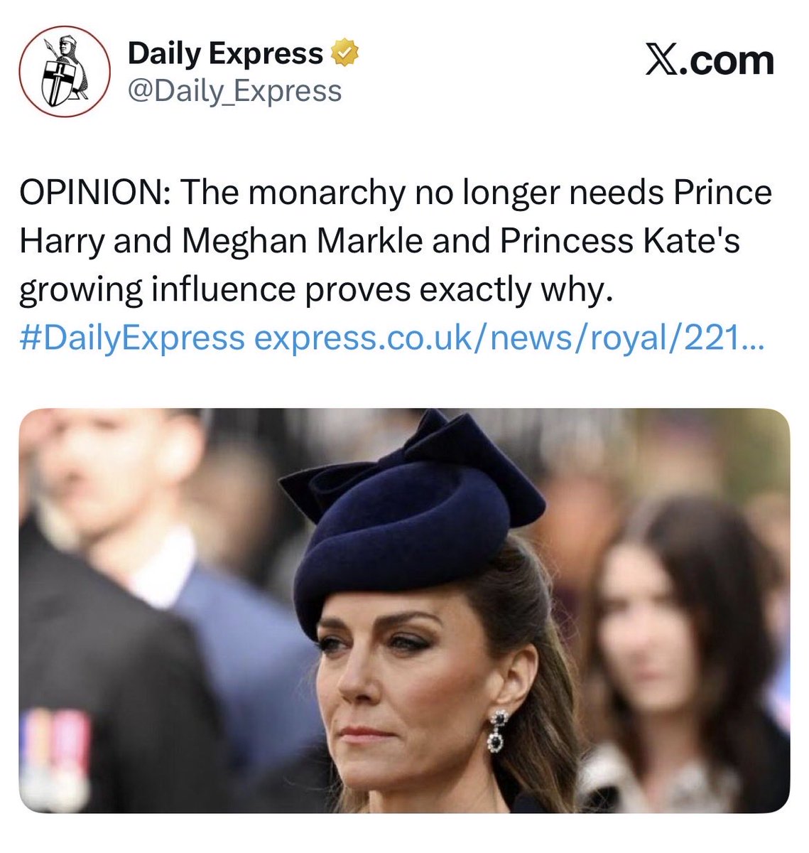 King0243_PJC's tweet photo. The monarchy’s desperate new poll on Harry and Meghan’s popularity, 6 years after they walked away, exposes raw institutional panic. 

Nothing screams collapsing relevance like fixating on the couple who escaped your toxic circus.

Kate Middleton, after 20 years as a professional mannequin: nothing but a recycled wardrobe, zero credible achievements, and a legacy so empty it needs Harry and Meghan as props to stay visible. 

Reduced to compare and cope PR stunts.

If the Windsors must drag exiles to manufacture relevance, they are not majestic, merely mediocre and fading. 

Harry and Meghan exposed the hollow void you paper over with pageantry. Keep polling ghosts. Absolute nonsenses. Next #HarryAndMeghan #KateMiddleton